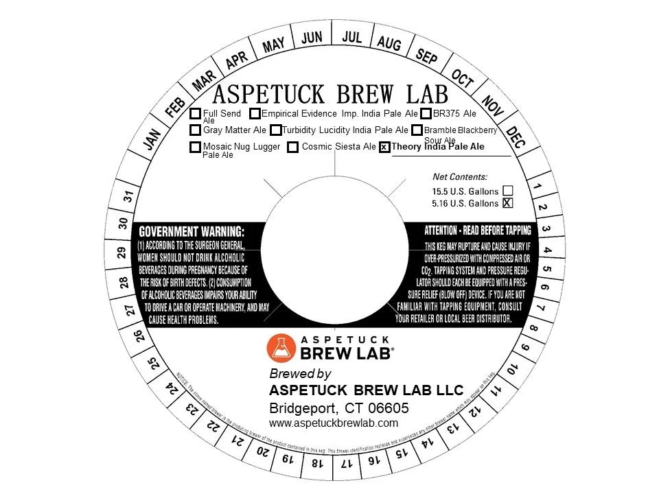 Theory India Pale Ale — full label as filed with TTB