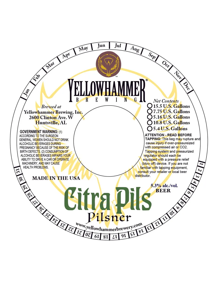 Citra Pils — full label as filed with TTB