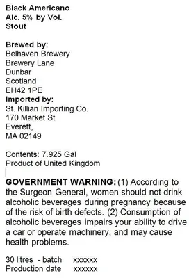 Black Americano label