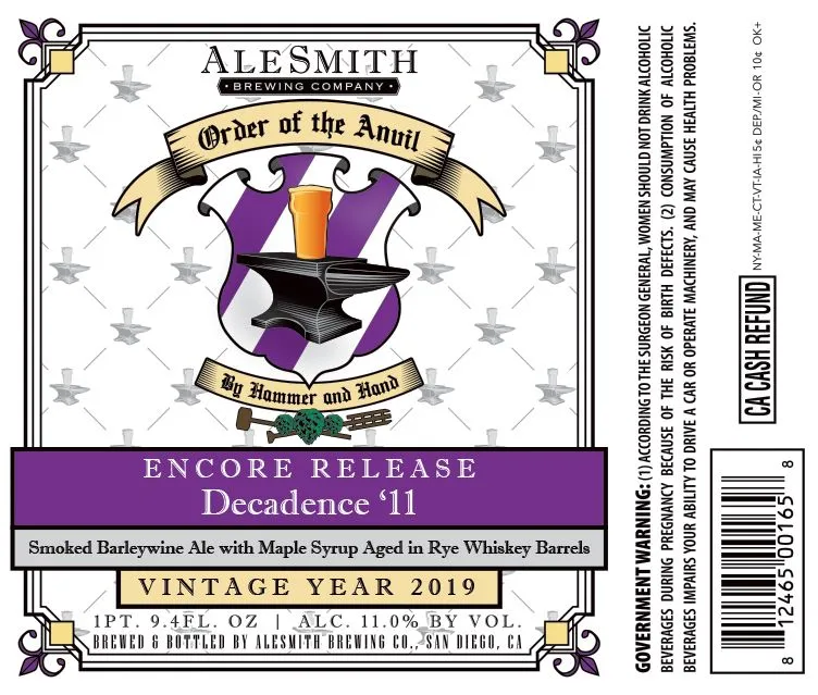 Decadence '11 — full label as filed with TTB