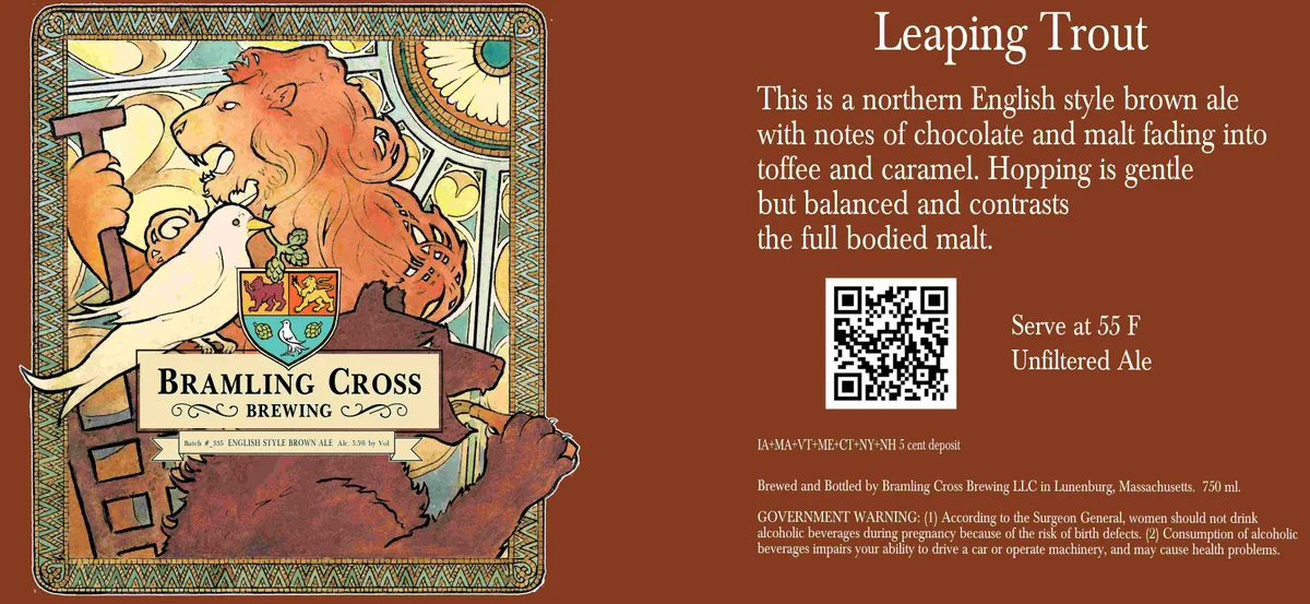 Leaping Trout — full label as filed with TTB