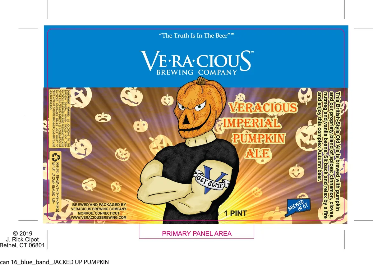 Veracious Imperial Pumpkin Ale — full label as filed with TTB