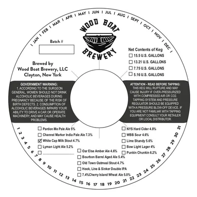 White Cap Milk Stout label