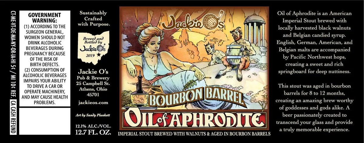 Bourbon Barrel Oil of Aphrodite — full label as filed with TTB
