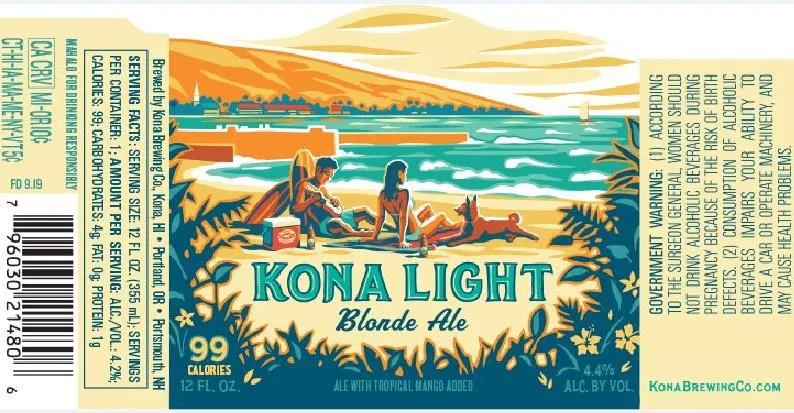 Kona Light — full label as filed with TTB