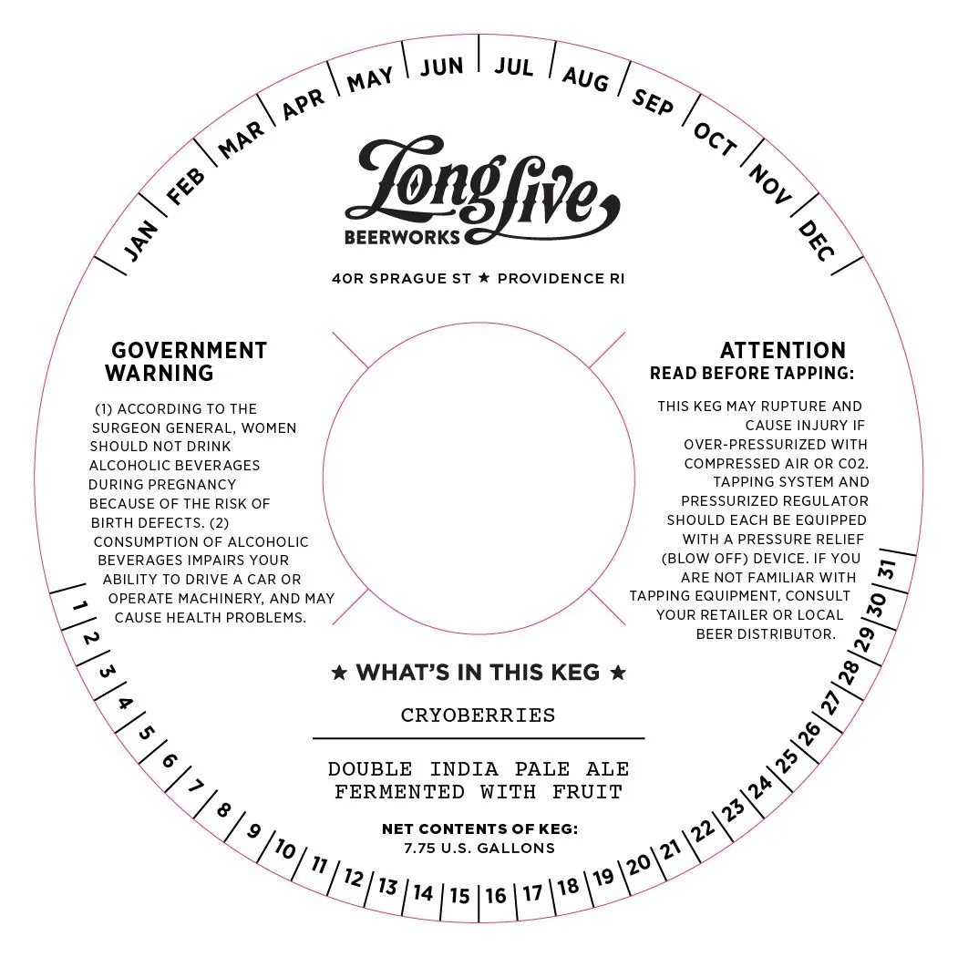 Cryoberries — full label as filed with TTB