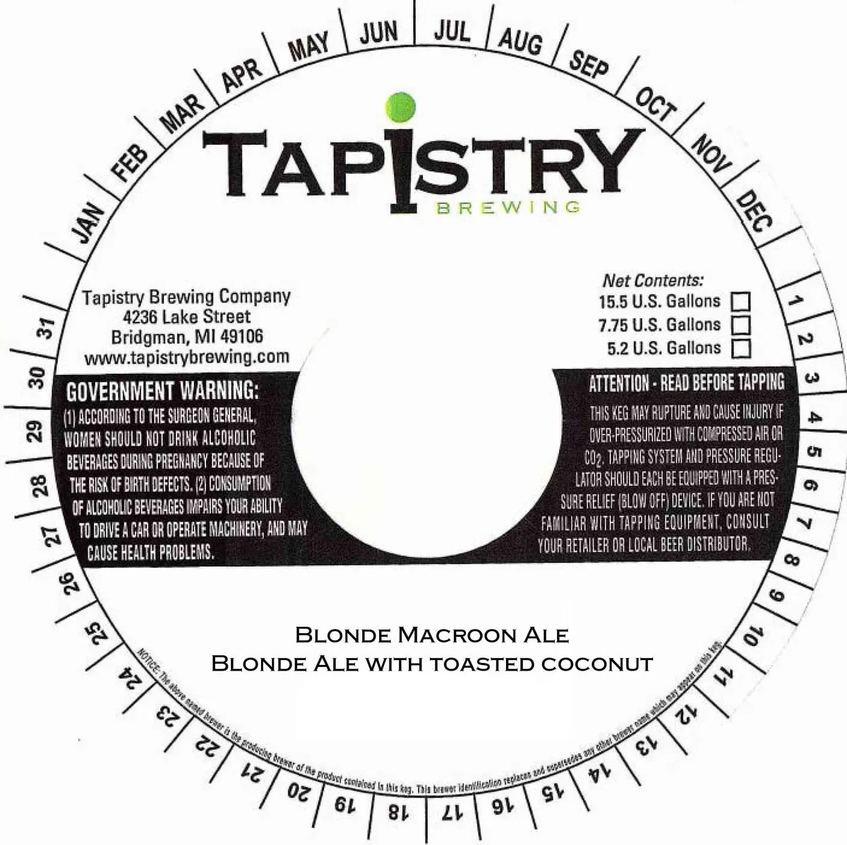 Blonde Macroon Ale — full label as filed with TTB