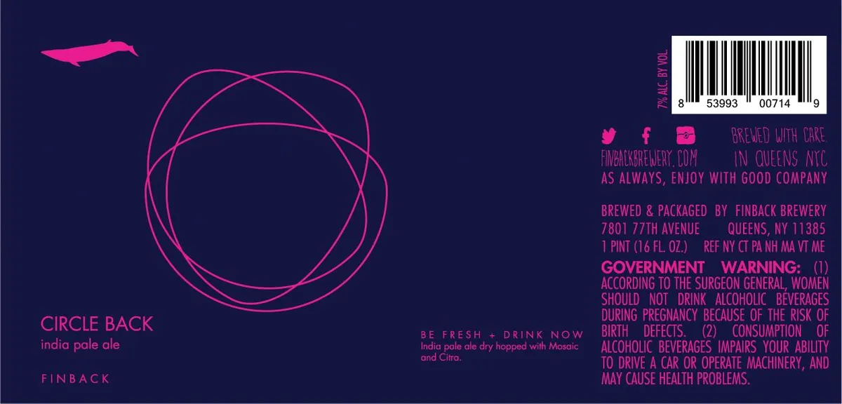 Circle Back — full label as filed with TTB