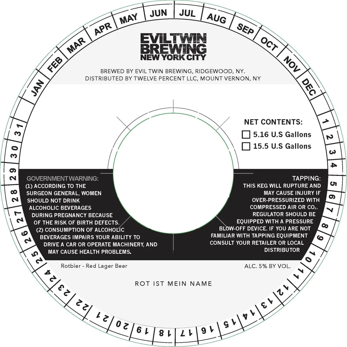 Rot Ist Mein Name — full label as filed with TTB