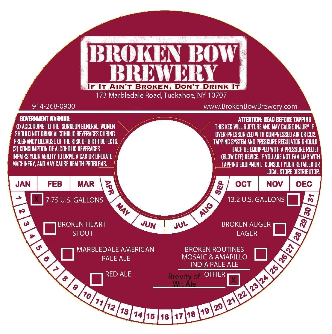 Brevity of Wit Ale — full label as filed with TTB