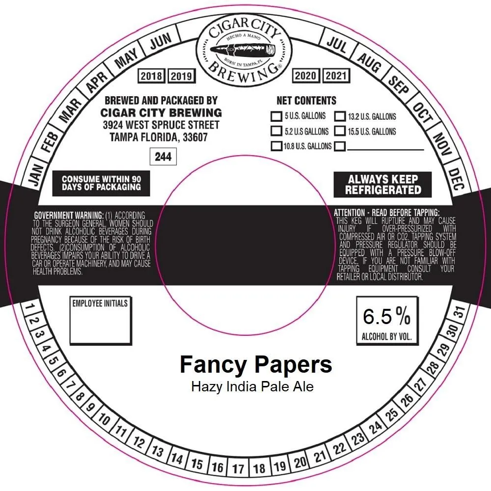 Fancy Papers — full label as filed with TTB