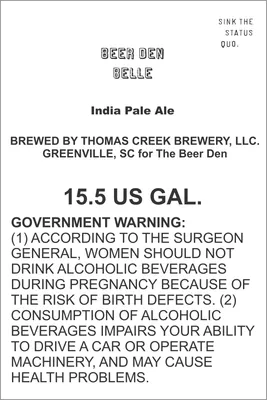 Belle IPA label