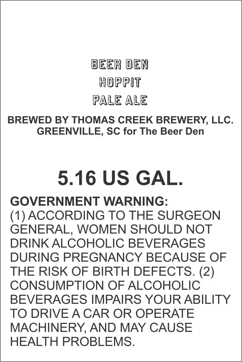 Hoppit Pale Ale — full label as filed with TTB