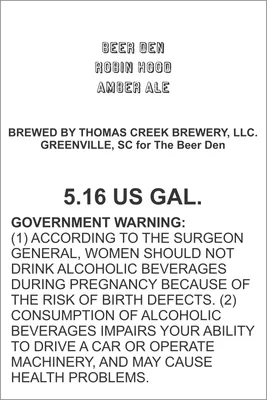 Robin Hood Amber Ale label