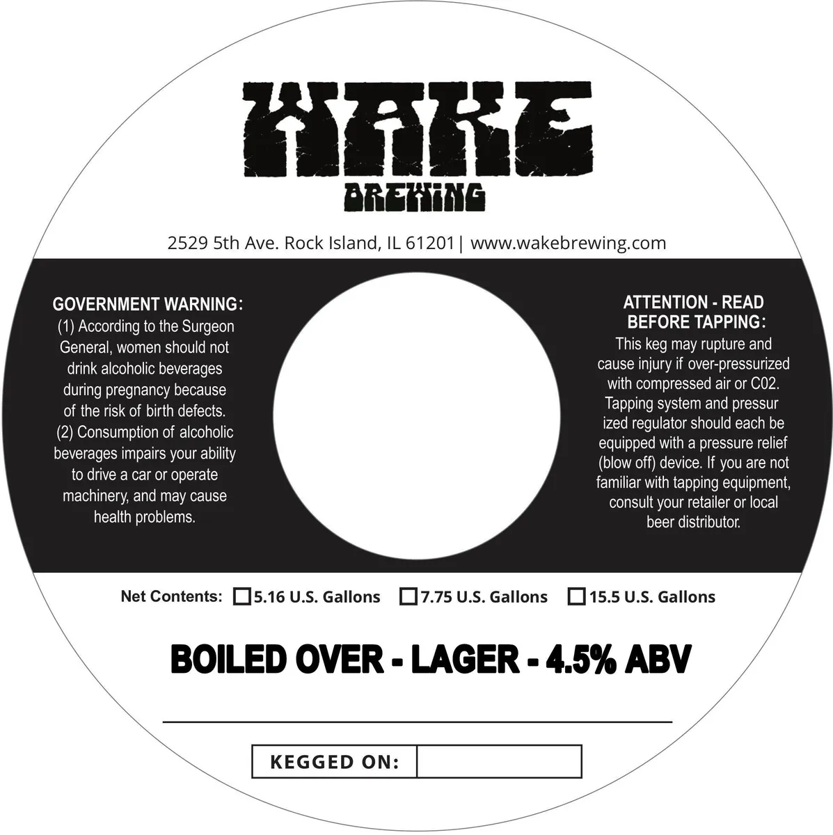 Boiled Over Lager — full label as filed with TTB