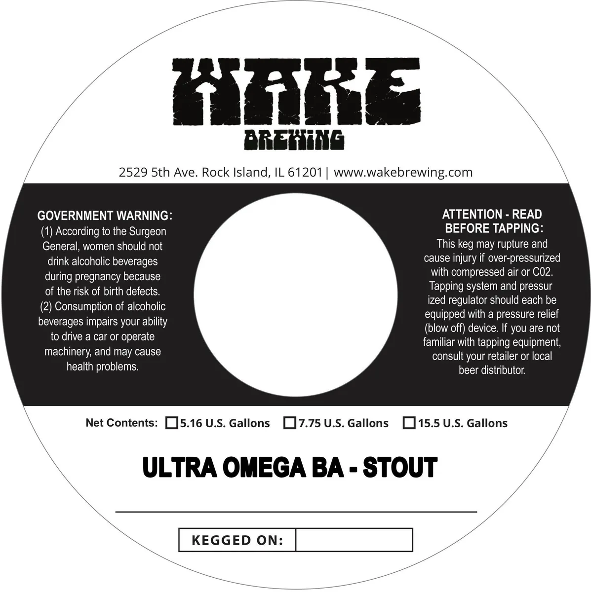 Ultra Omega Ba - Stout — full label as filed with TTB