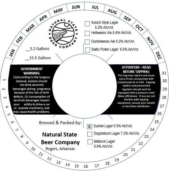Dunkel Lager — full label as filed with TTB
