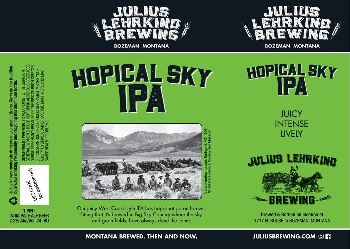 Hopical Sky IPA — full label as filed with TTB