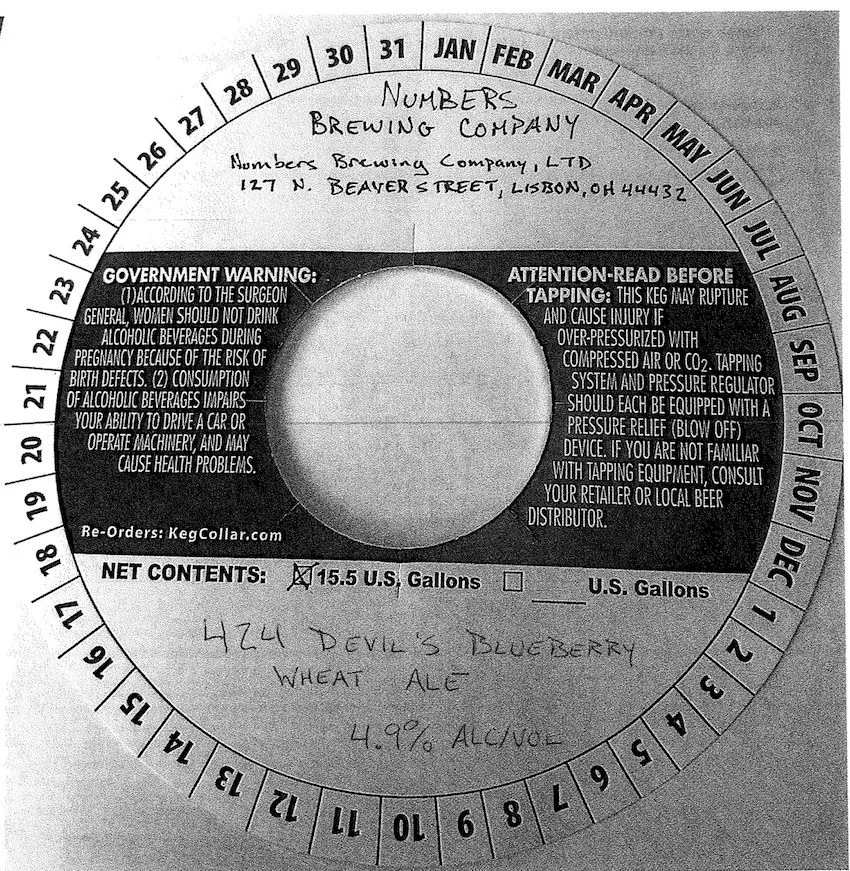 424 Devil's Blueberry Wheat Ale — full label as filed with TTB