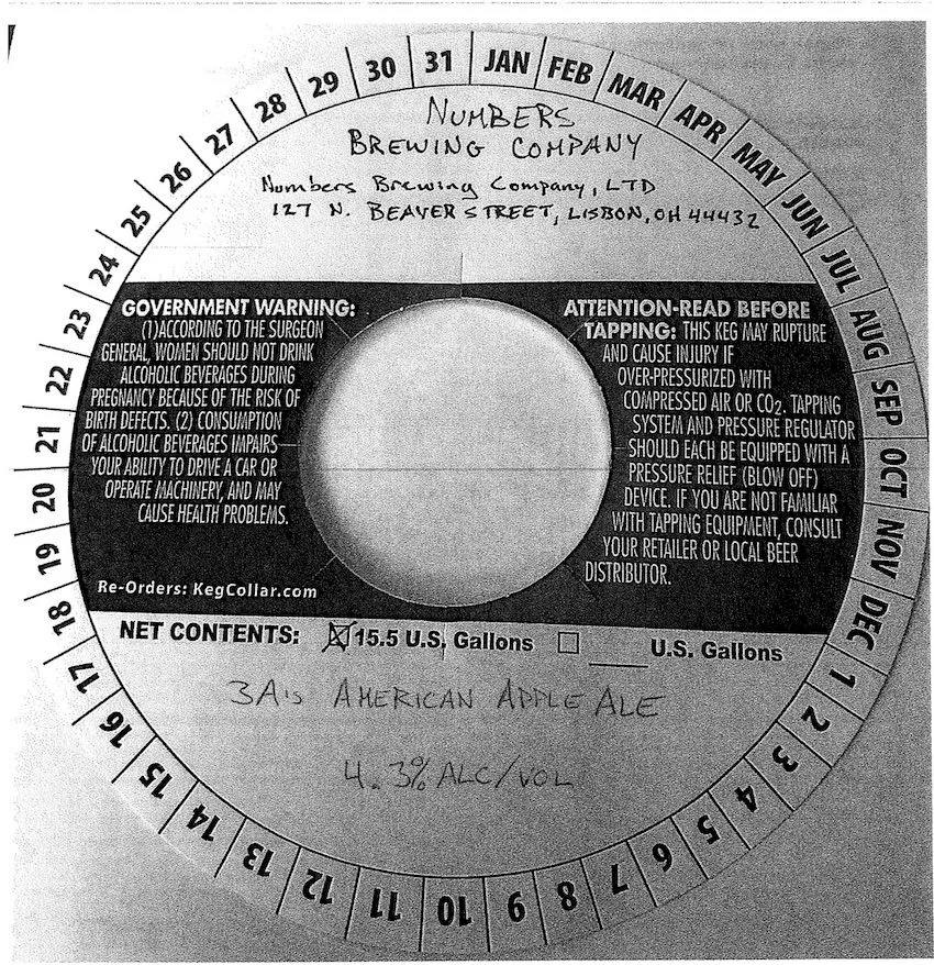 3A's American Apple Ale — full label as filed with TTB