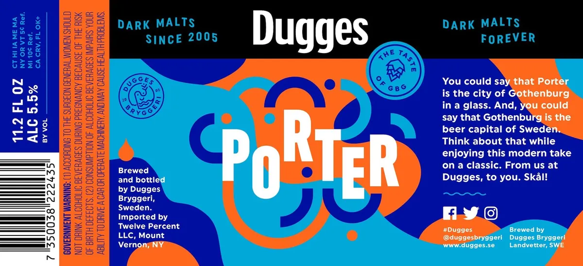 Dugges Porter — full label as filed with TTB