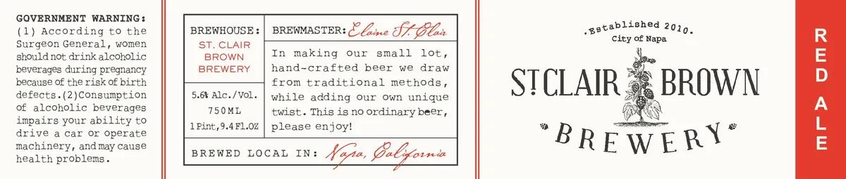 Red Ale — full label as filed with TTB