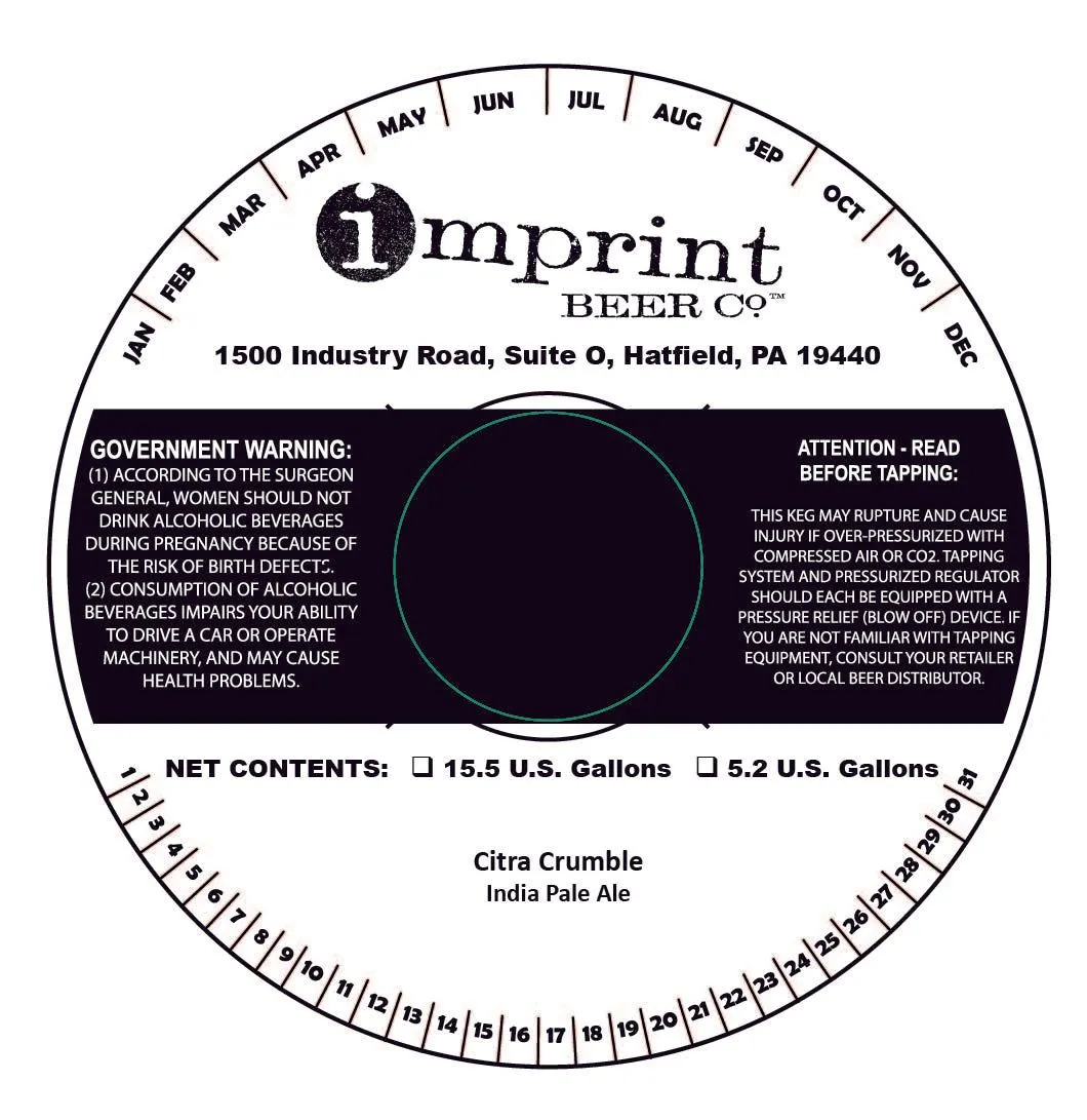Citra Crumble — full label as filed with TTB