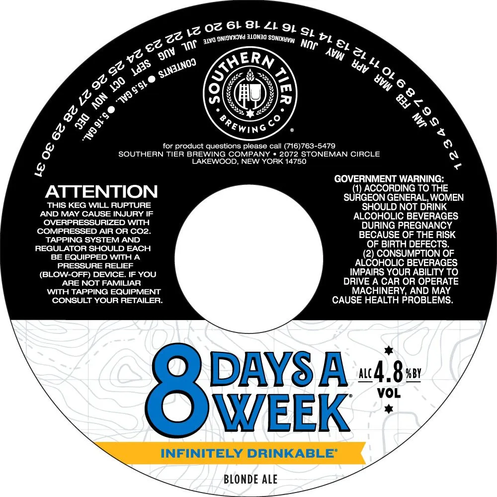 8 Days A Week — full label as filed with TTB