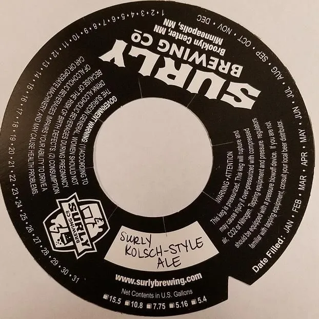 Surly Kolsch-Style Ale — full label as filed with TTB