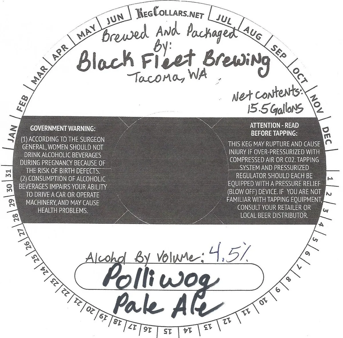 Polliwog Pale Ale — full label as filed with TTB