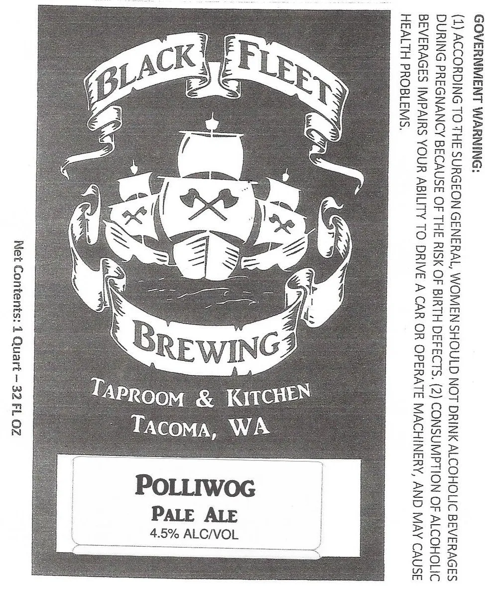 Polliwog Pale Ale — full label as filed with TTB