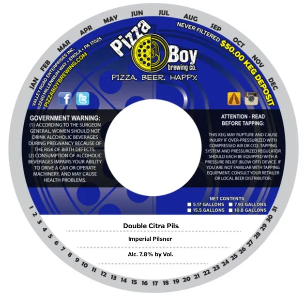 Double Citra Pils — full label as filed with TTB