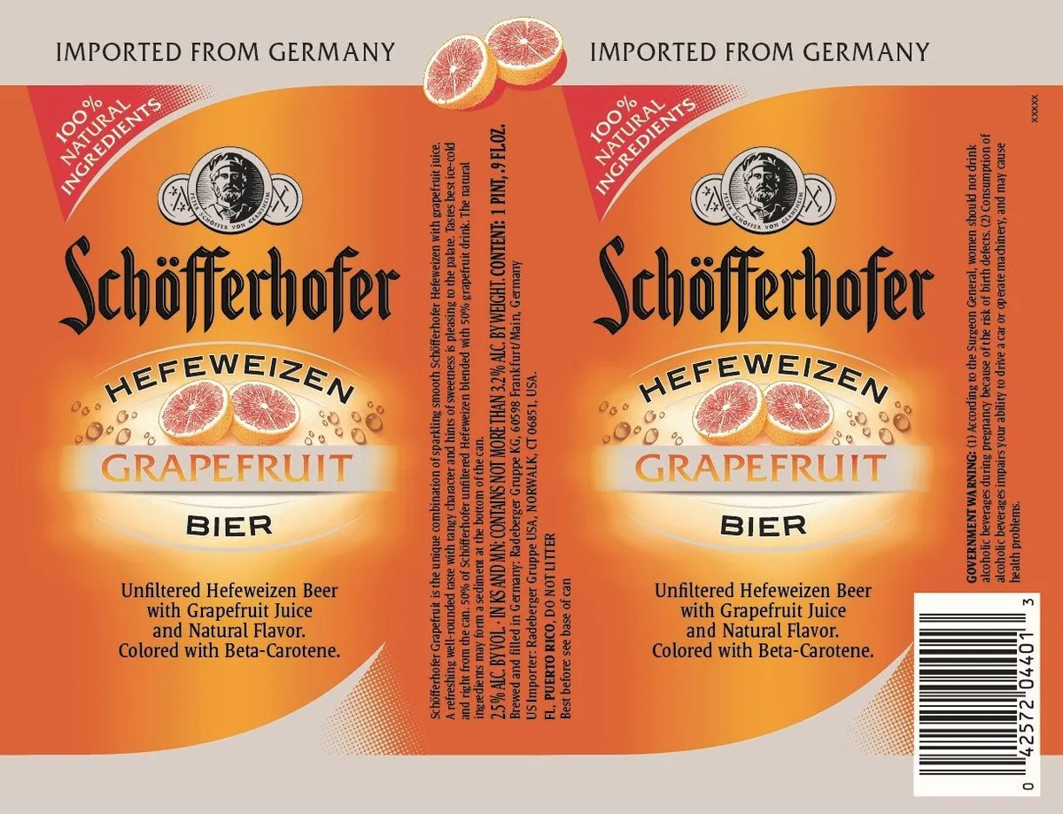 Grapefruit — full label as filed with TTB