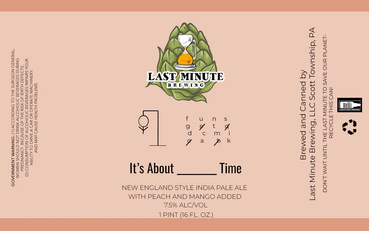 It's About ________ Time — full label as filed with TTB