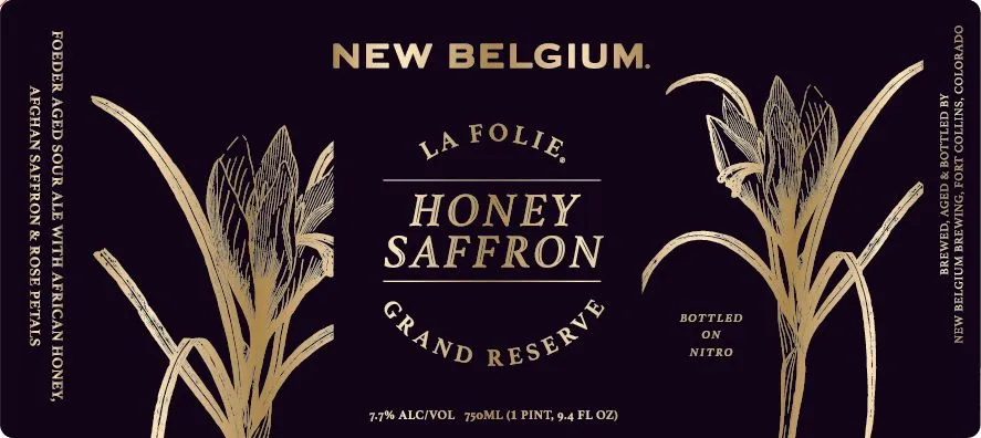 La Folie Grand Reserve Honey Saffron — full label as filed with TTB