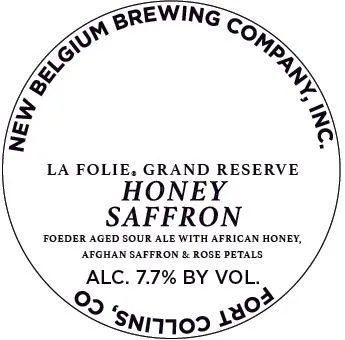 La Folie Grand Reserve Honey Saffron — full label as filed with TTB