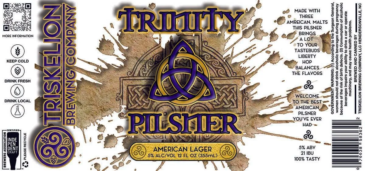 Trinity Pilsner — full label as filed with TTB
