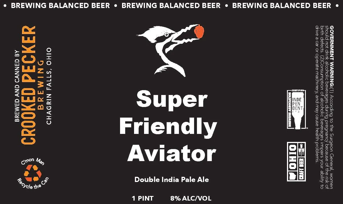 Super Friendly Aviator — full label as filed with TTB