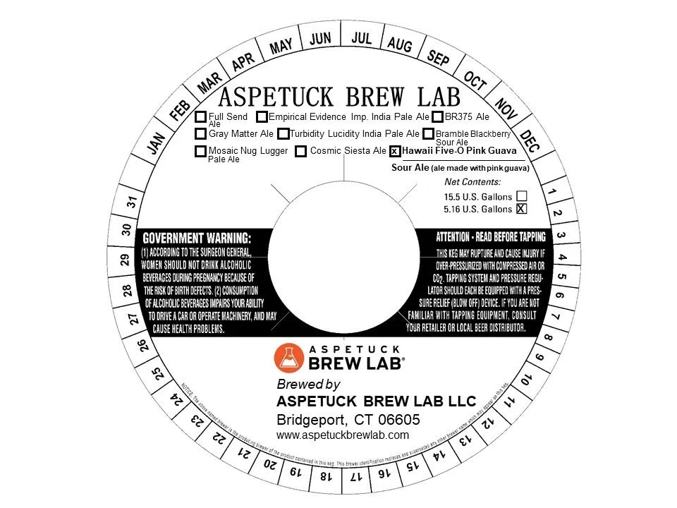 Hawaii Five-O Pink Guava Sour Ale — full label as filed with TTB