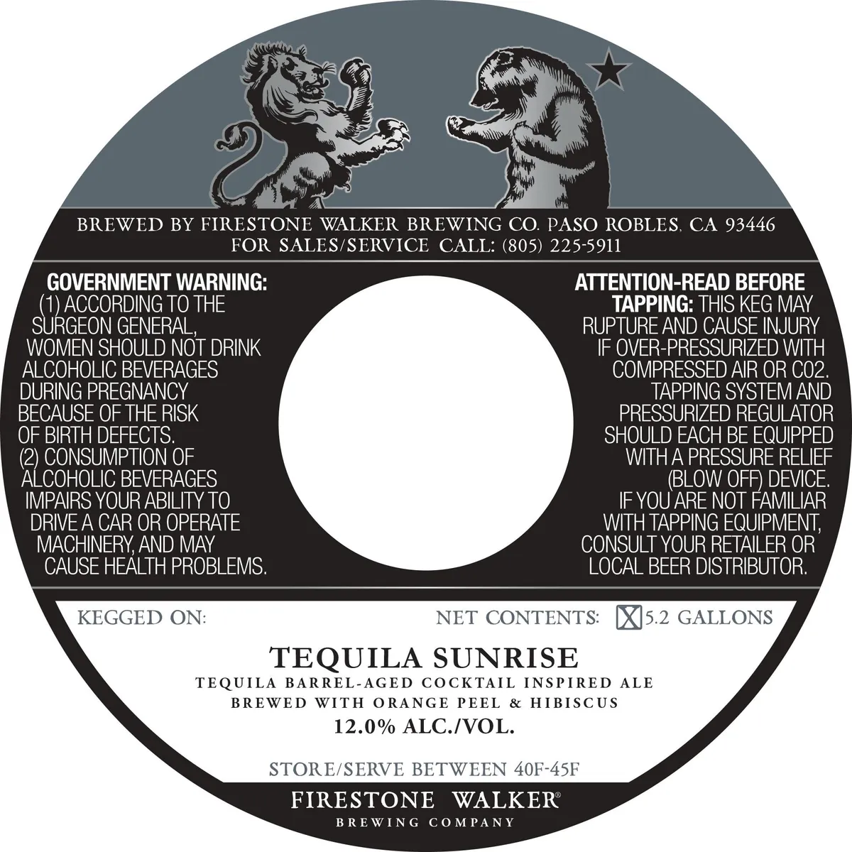 Tequila Sunrise — full label as filed with TTB