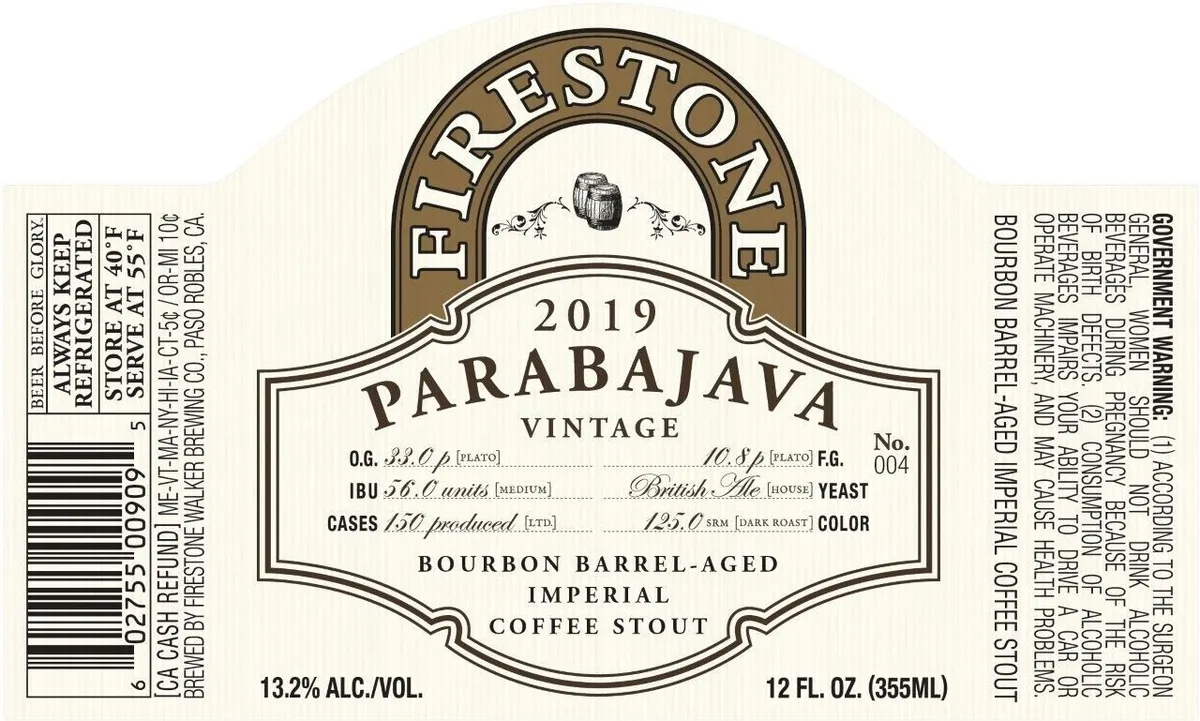 Parabajava 2019 Vintage — full label as filed with TTB