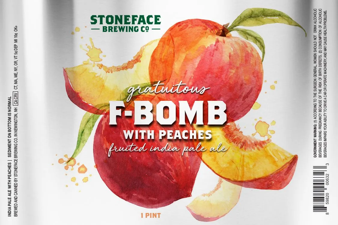 Gratuitous F-Bomb With Peaches — full label as filed with TTB