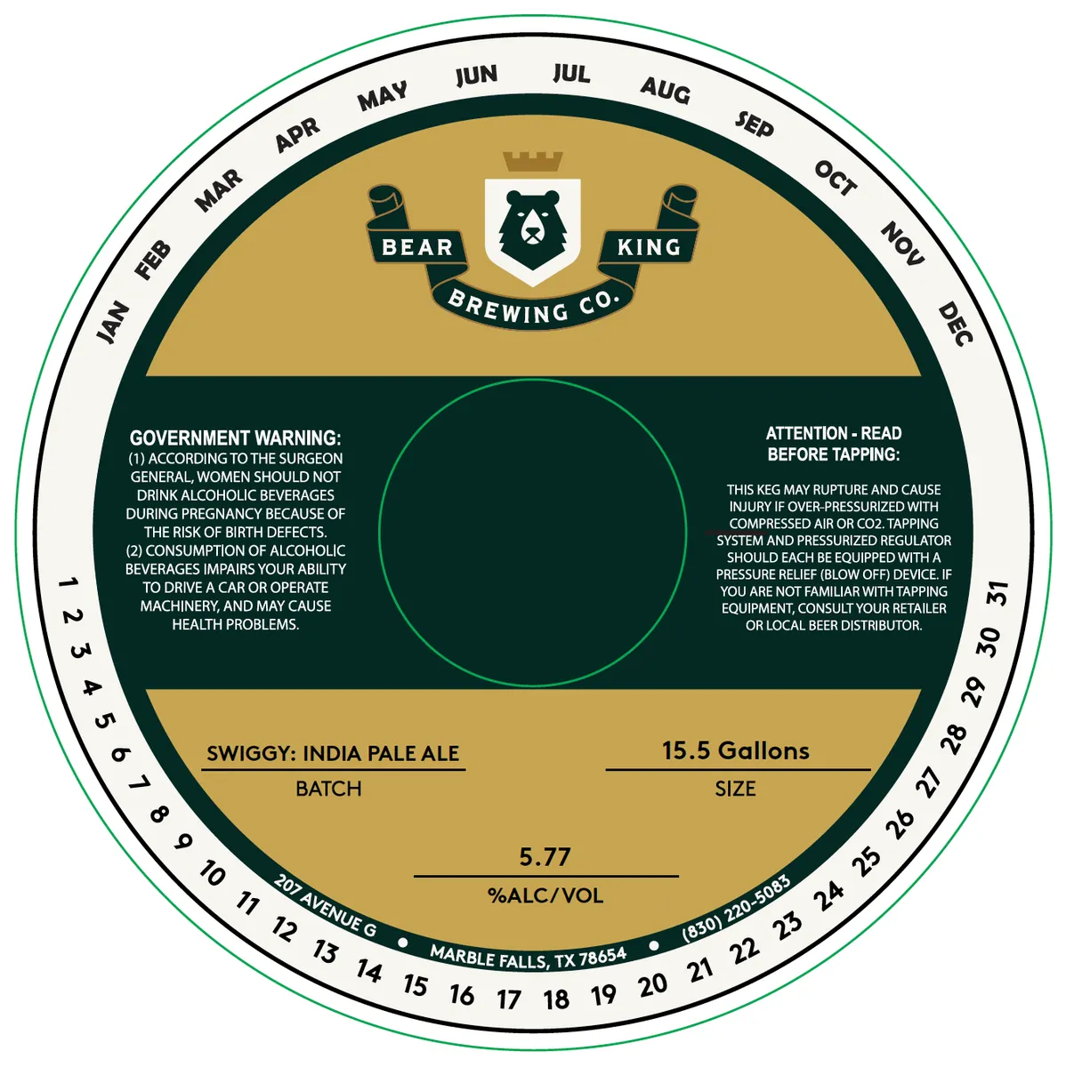 India Pale Ale — full label as filed with TTB