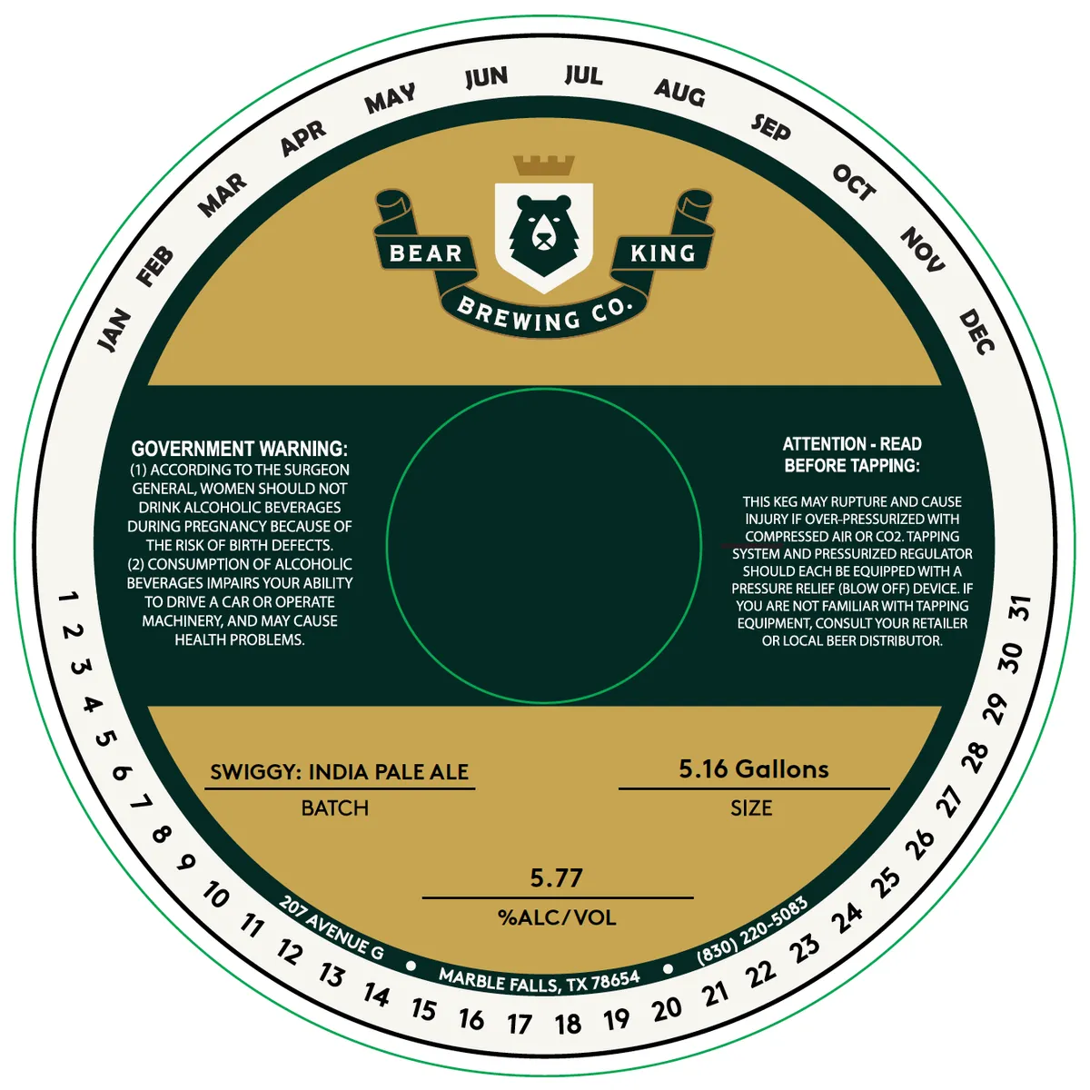 India Pale Ale — full label as filed with TTB