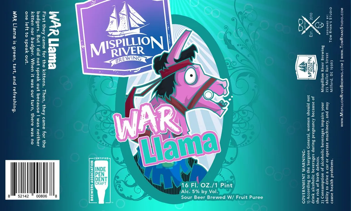 War Llama — full label as filed with TTB