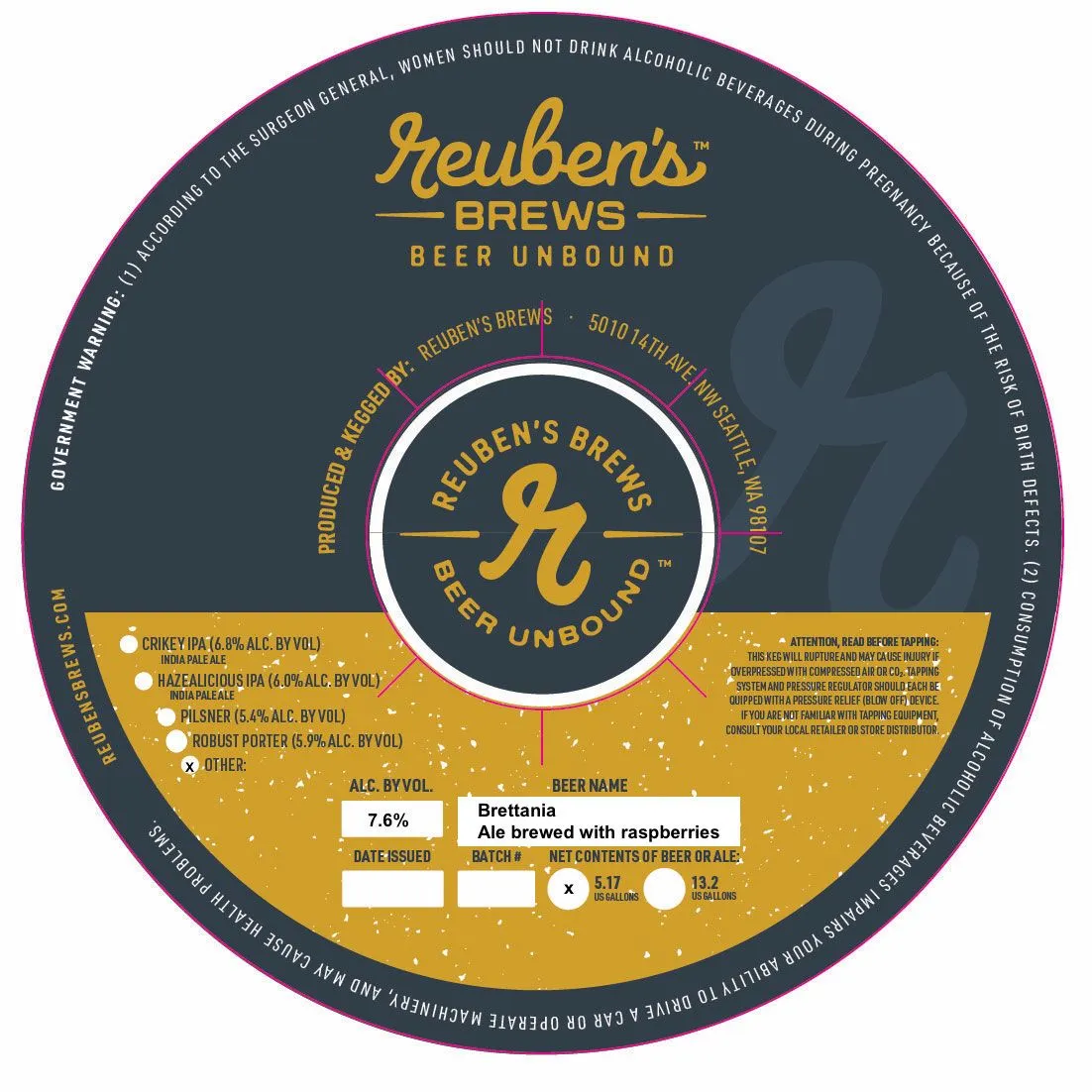 Brettania — full label as filed with TTB