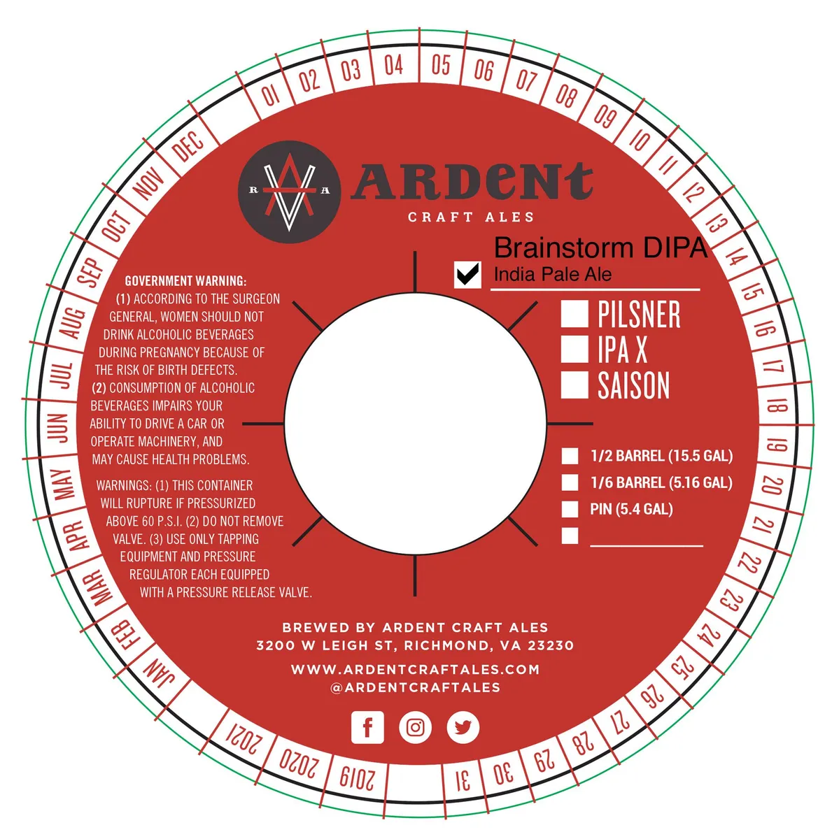 Brainstorm DIPA — full label as filed with TTB