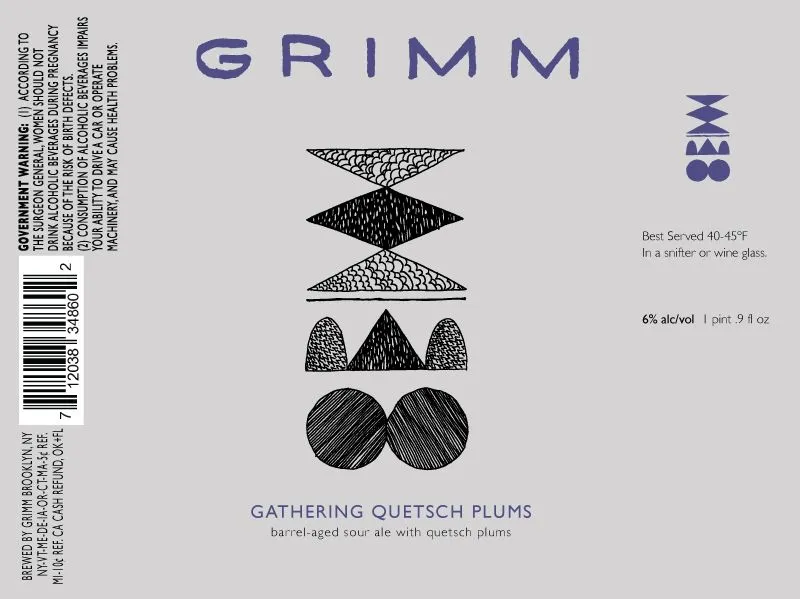 Gathering Quetsch Plums — full label as filed with TTB
