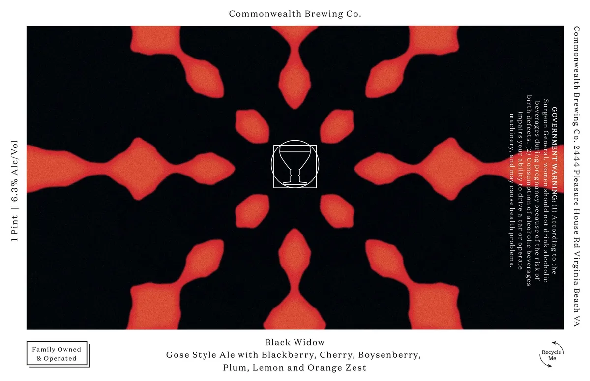 Black Widow — full label as filed with TTB