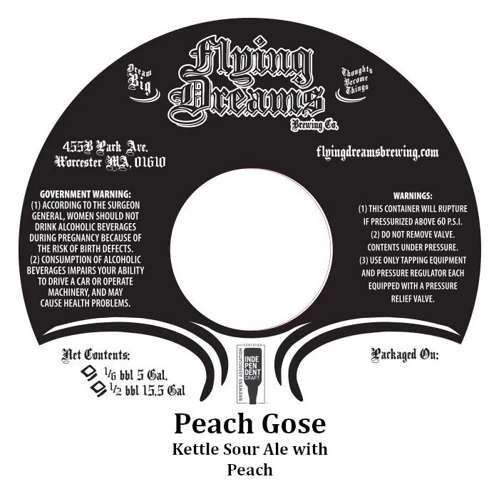 Peach Gose — full label as filed with TTB